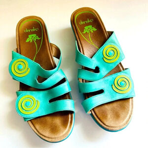 Dansko Sophie Arch Support Leather Wedged Sandals